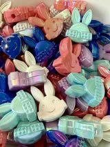 24mm uv coated bunny beads with sunglasses