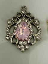 37mm metal and gem flat back for making fancy beads or jewelry