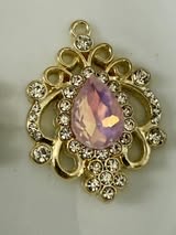 37mm metal and gem flat back for making fancy beads or jewelry