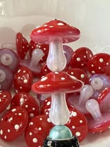 22mm fun painted mushroom mix beads