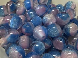 16mm galaxy glitter luminous and color change beads
