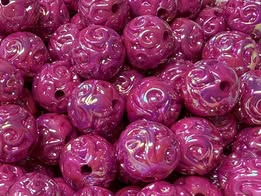 16mm engraved swirly bead