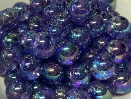 16mm Clear purple with luminous glitter