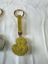 Rhinestone bling keychain with strap and hardware