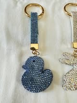Rhinestone bling keychain with strap and hardware