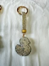 Rhinestone bling keychain with strap and hardware