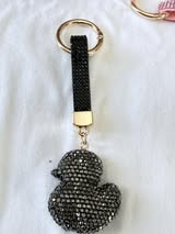 Rhinestone bling keychain with strap and hardware