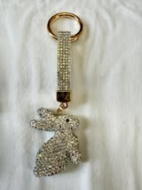 Rhinestone bling keychain with strap and hardware