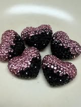 glass rhinestone hearts