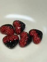 glass rhinestone hearts
