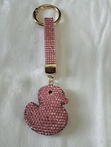 Rhinestone bling keychain with strap and hardware