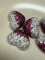 glass rhinestone hearts