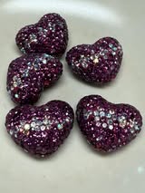 glass rhinestone hearts