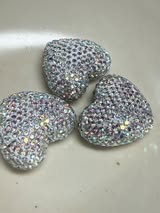 glass rhinestone hearts