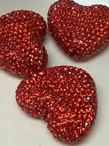 glass rhinestone hearts