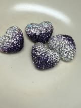 glass rhinestone hearts