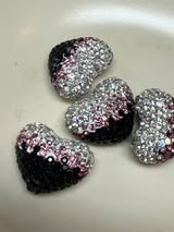 glass rhinestone hearts