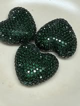 glass rhinestone hearts