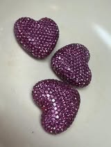glass rhinestone hearts