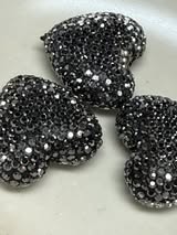 glass rhinestone hearts