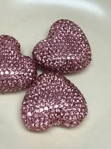 glass rhinestone hearts
