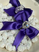 60mm satin bow with large gem heart a sugar bead with a stunning crown.
