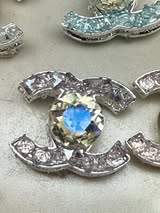 Designer LV and CC metal and rhinestone luxury beads