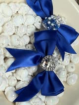 60mm satin bow with large gem heart a sugar bead with a stunning crown.