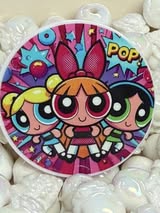 Badge reel acrylic flatbacks Lisa Frank, Sesame Street, Strawberry Shortcake, My little pony, Rainbow bright, Power Puff Girl
