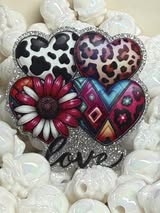 Acrylic flatbacks badge reel: Bows,Hearts, Peace, smile fame, Religion, Books, & Reading, Sun & Moon