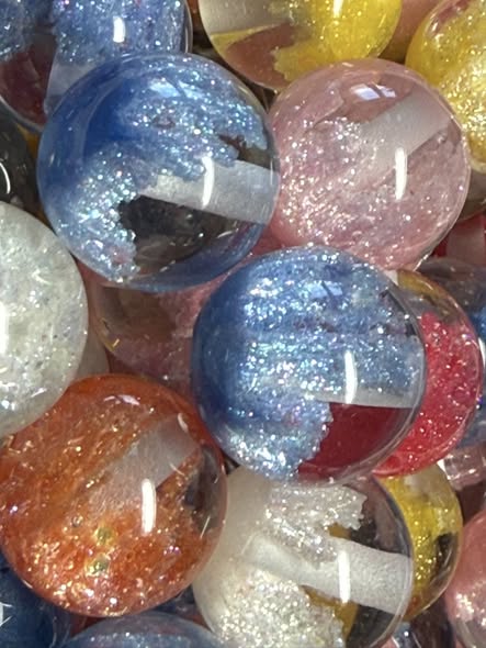 16mm glitter towers bead each one is unique