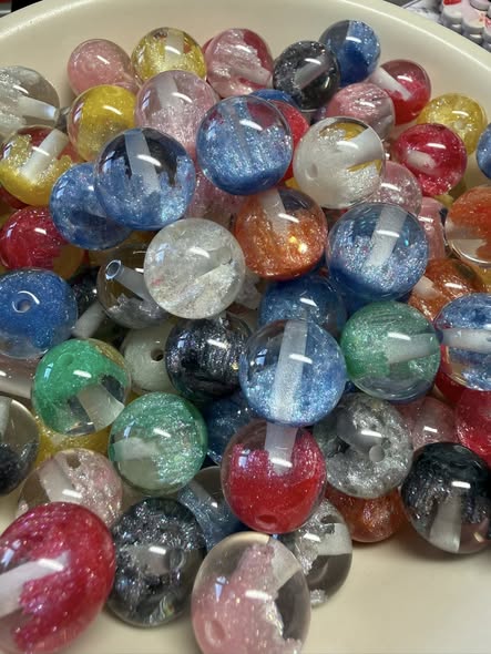 16mm glitter towers bead each one is unique