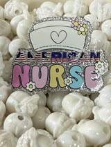 Acrylic badge reel flatbacks:  Healthcare, Dental, Fire Fighter, Police, EMT & School