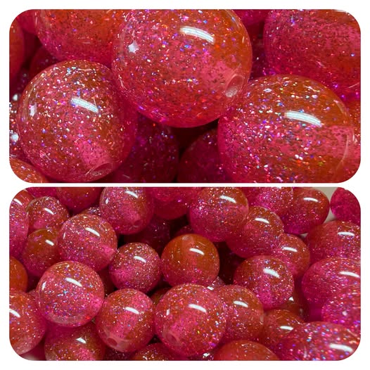 16mm halo glitter bead