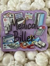 Acrylic badge reel flatbacks:  Healthcare, Dental, Fire Fighter, Police, EMT & School