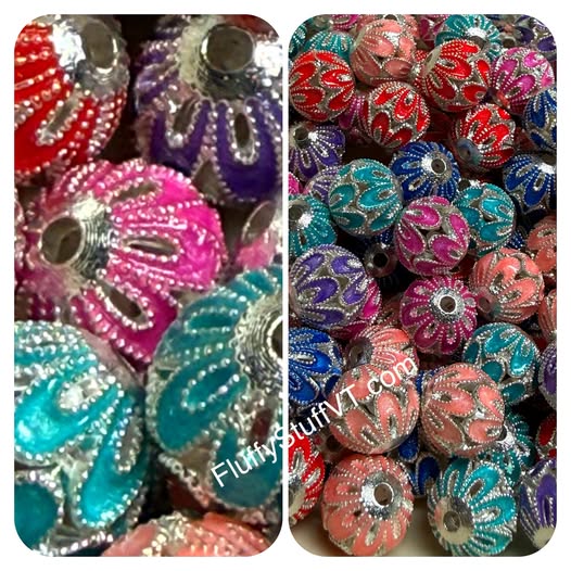 10mm metal with enamel high quality beads.
