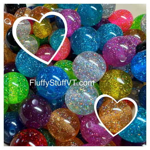 16mm halo glitter bead
