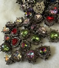 15mm metal 8 hole glass rhinestone beads