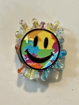 acrylic focal double sided bead: words, funny, sad, serious, sentimental & happy face