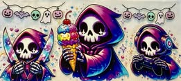 UV DTF 16oz cup wraps: horror, holidays