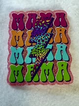 Acrylic flatbacks badge reel: family, mama, Dad