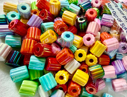 12mm AB coated barrel beads