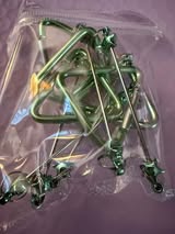 Beadable bars with Carabiner style spring quick clips