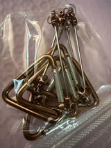 Beadable bars with Carabiner style spring quick clips