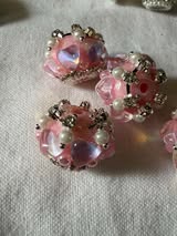 20mm fancy beads with heart and pearl