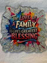 Acrylic flatbacks badge reel: family, mama, Dad, girl, boy