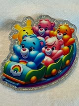 Badge reel acrylic flatbacks Lisa Frank, Sesame Street, Strawberry Shortcake, My little pony, Rainbow bright, Power Puff Girl, Care Bears, and Pooh