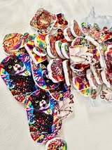 Colorful neon Lisa Frank style rainbow animal print acrylic bead for DIY pens and keychains