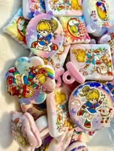 Mixed size rainbow bright beads and pendant charms