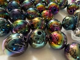 16mm swirls of gold bead
